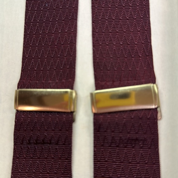 Bert Pulitzer Collectors Edition Vintage Burgundy/Navy X-Back Button Suspenders - Picture 4 of 8